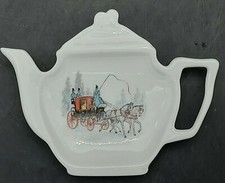 RAYNAUD PORCELAINE DE LIMOGES SUPPORT A SACHET DE THE EN FORME DE THEIERE