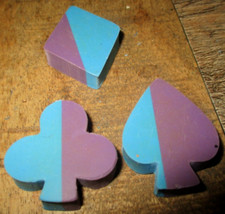 Gommes collector(eraser collector)-Trèfle, losange, as-Bicolore-Vintage 80'