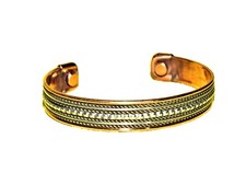 Bracelet Cuivre Aimants - Anti-Douleurs - Rhumatismes - Décor Torsades