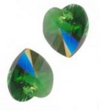6 COEURS SWAROVSKI® ELEMENTS 6228 10.3 X 10 DARK MOSS GREEN X 6