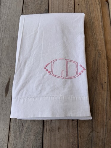 Drap ancien lin mono - drap, brodé