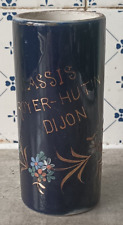 VASE ROULEAU A DECOR FLORAL ... MOUTARDE BIZOUARD ET CASSIS ROYER HUTIN .. DIJON