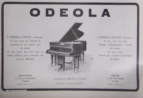 Publicité 1919 gaveau - publicitÉ,