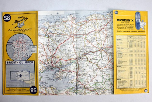 Carte michelin 1961 58 - michelin, n°58