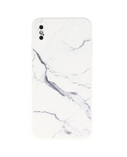 Coque souple à motif marbré gris blanc pour iPhone X et XS