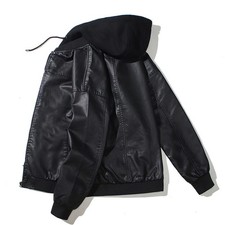 Veste En Cuir PU À Capuche