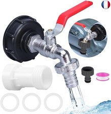 Robinet Cuve 1000l,et Adaptateur IBC S60 x 6, 3/4" Raccord Cuve 1000 Litres,