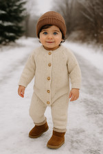 Combinaison bébé tricot hiver - grenouillère chaude - surpyjama - grenouillère