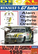 DECAL RENAULT 5 GT TURBO A.OREILLE T.DE CORSE 1988 10th (02)