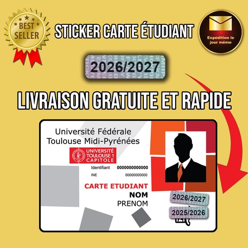 Autocollant carte étudiant