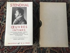 LA PLÉIADE      STENDHAL      OEUVRES  INTIMES        1966