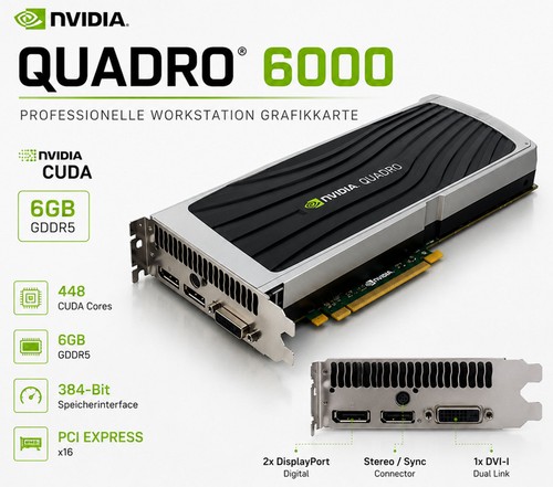 Nvidia quadro 6000 6gb - 6gb, ddr5