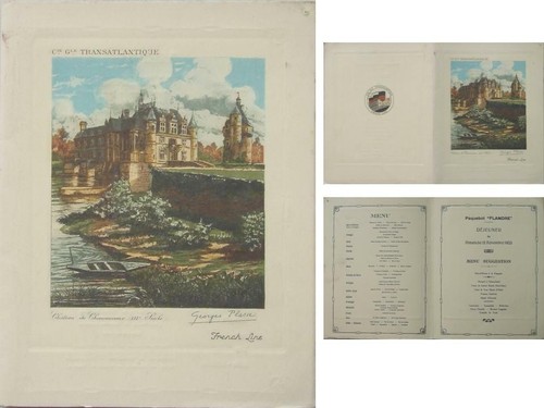 Menu paquebot flandre 1933 - menu,