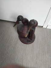 Ancien nécessaire de fumeur bois pipe bécasse pot à tabac