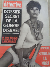 💥Journal Détective Guerre d'Israel Pin Up Crimes Passionnels Faits Divers