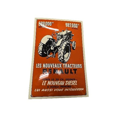 Plaque émaillée tracteurs - émaillée,