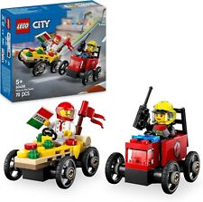 LEGO City 60458 Bolides de Course : Camion de Pizza Contre Camion de Pompiers