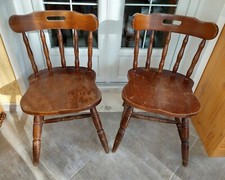 2 Chaises WESTERN Vintage Années 1980 En Bois