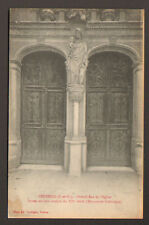 VETHEUIL (95) PORTAIL EGLISE en BOIS Sculpté du XII° S.