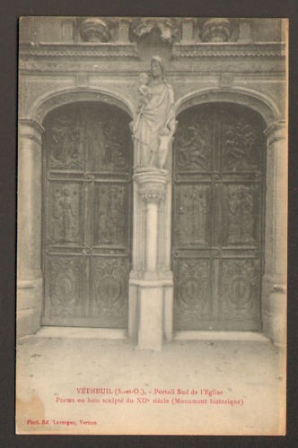 Vetheuil portail eglise - portail,