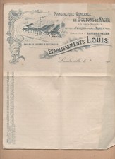 Landreville facture (vierge) LOUIS  manufacture  BOUTONS DE NACRE  191... P18163