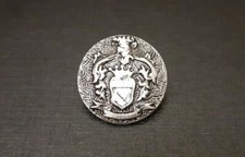 Bouton blasons armoiries style ancien Laminé argenté D 20 mm