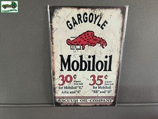 Plaque Métal Voiture Automobile Garage Huile Moteur Mobiloil 20 x 30 cm