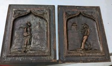 Paire de sculpture bois Personnages Bretons Art Et Traditions Populaires XIX