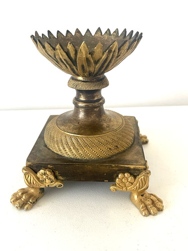 Bronze empire bougeoir pied - empire, ou