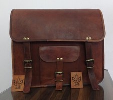 1x sacoche de selle moto neuve sacoche latérale cuir de chèvre marron 12" x15...