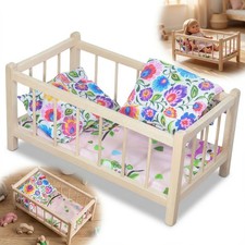 Lit poupée bois naturel +