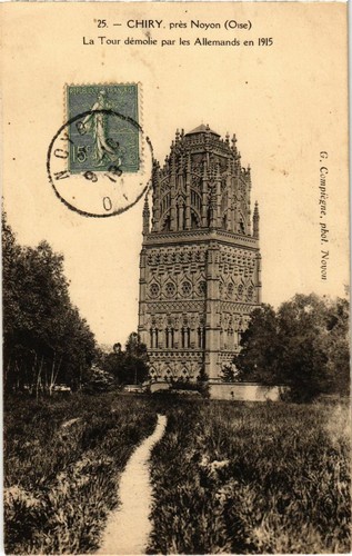 Cpa chiry tour demolie par - tour,