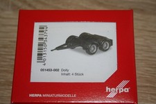 Herpa 051453-002 - 1/87 Dolly Pour Camion Remorque Long (4X) - Noir - Neuf