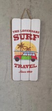 Plaque bois vintage surfer -