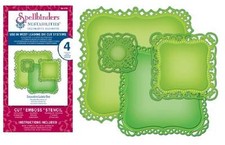 Spellbinders Nestabilities DECORATIVE LABELS ONE 4 DIES  S4-379 CUT EMBOSS STEN