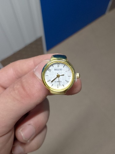 Bague montre quartz dorée