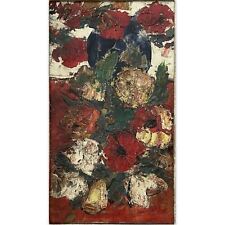 D’ANTY Henry (1910-1998) «Fleurs»  Huile sur toile  Signée 33X19 cm