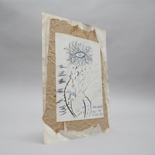 Max Moshe Weinberg Orig. Dessin Crayon Crayon De Couleur 1982 Œil 1 V.ABI