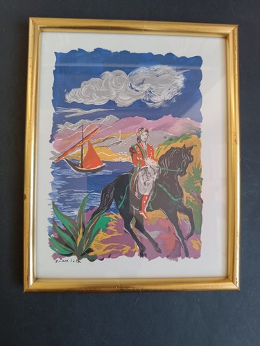 **Lithographie cavalier en