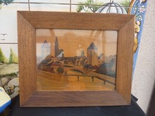 TRÉS BEAU ET ANCIEN TABLEAU MARQUETERIE ALSACE SIGNÉ 