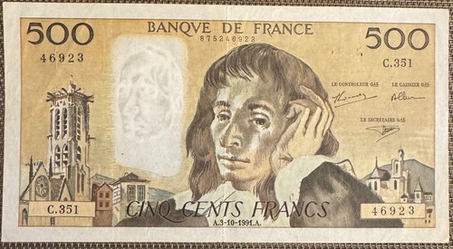 Beau billet 500 francs - billet,