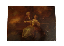 ANCIEN GRAND TABLEAU HUILE SUR PANNEAU SCENE GALANTE EPOQUE NAPOLEON III
