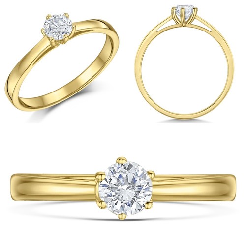 9ct jaune fiançailles - 9ct,