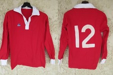 Maillot rugby AUCH porté n°12 cousu LE COQ SPORTIF vintage coton shirt ancien