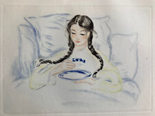 Malo Renault gravure eau forte etching La Tasse De Thé Le Petit Déjeuner Au Lit