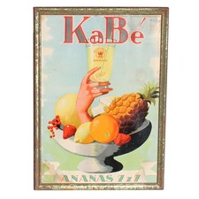 Ancienne plaque / glaçoïde publicitaire de bistrot / Kabé / Konings Bronnen