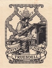 Exlibris Livre Plaque Klischee Charles Bird 1856-1905 Lecteur