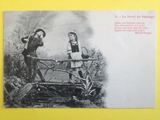 cpa 1900 Phot. BERGERET & Cie NANCY Le Droit de Passage Enfants Fusil Pont