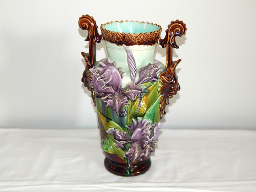 Ancien grand vase barbotine - ancien,
