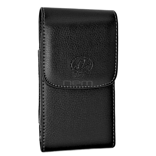 Black vertical leather case - black,